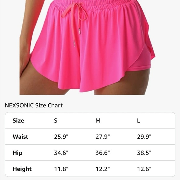 Nexsonic Hot Pink Running Butterfly 2-in-1 Double Layer Quick-Drying Shorts - M - Picture 10 of 10